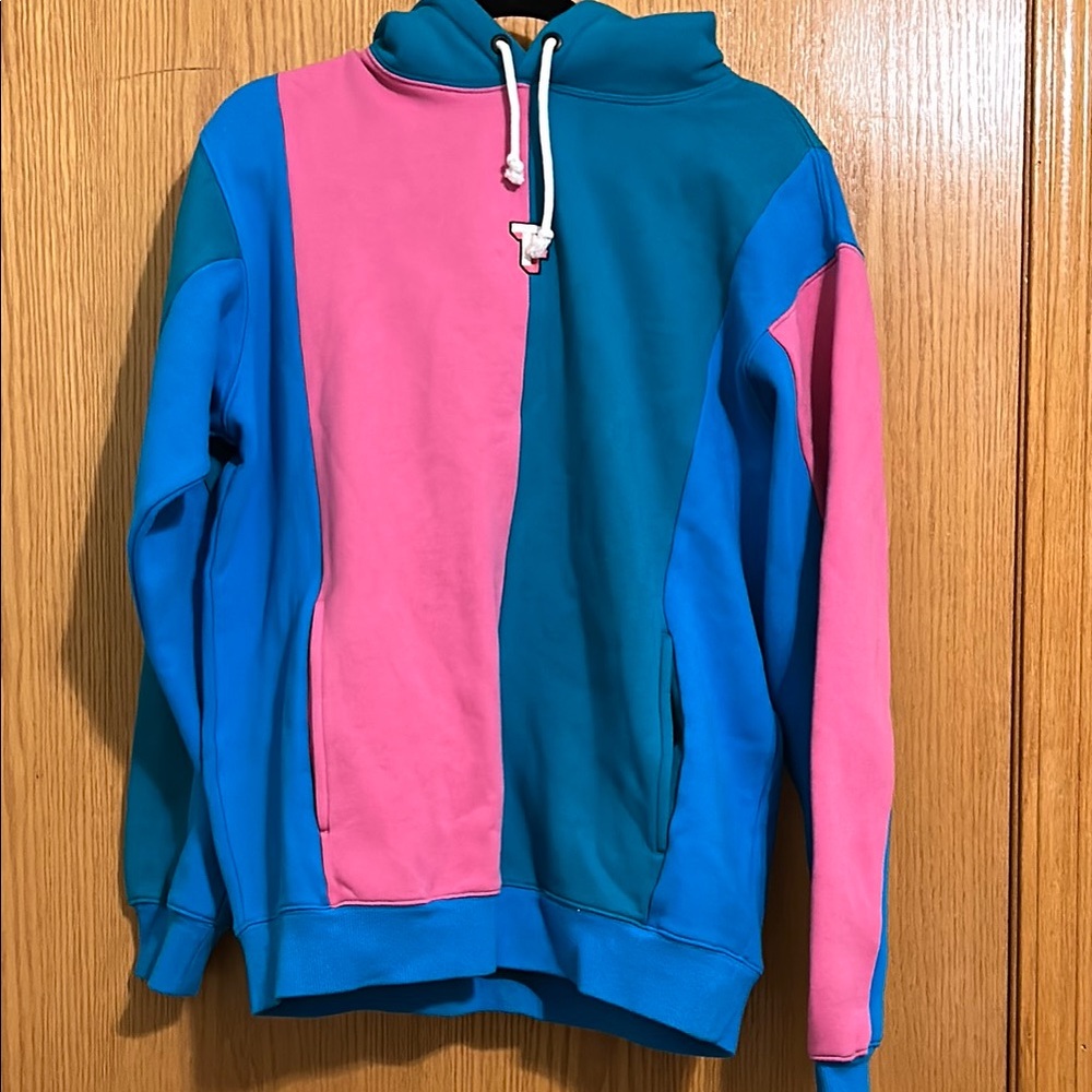 NWT Teddy Fresh Pink and Blue Colorblock Sweater size M